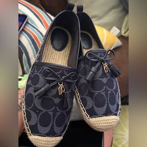 Coach Blue Espadrille Shoes with Tassel Accents